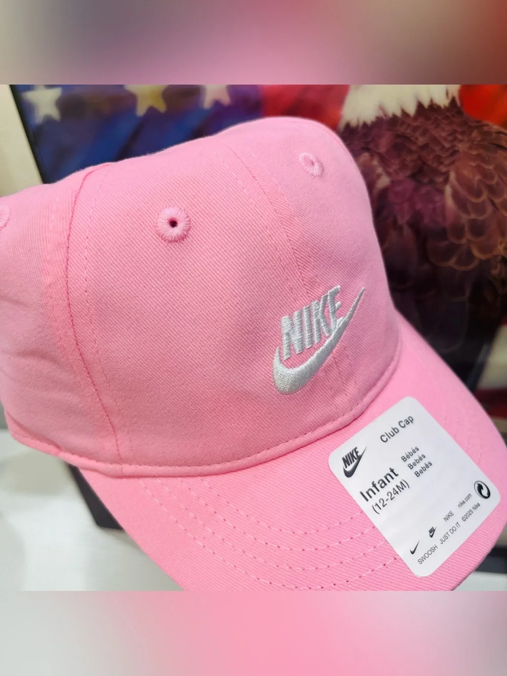 New WTG Nike Infant Club Cap - Light Pink with White Logo